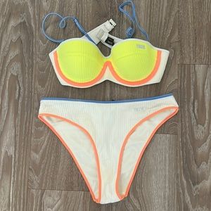 Triangl color Block Bikini - small top, medium bottom